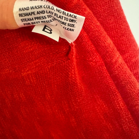Eileen Fisher Women’s Open Front Waterfall Wool Blend Cardigan Petite S Orange - Picture 5 of 8